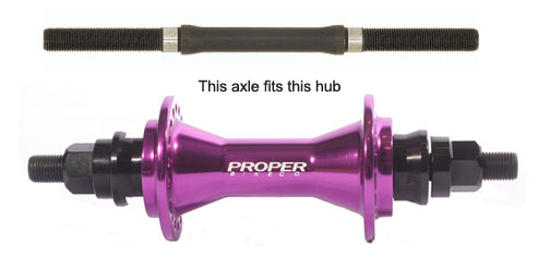 Proper Axle For 3/8 MagLite Front Hub 61mm Proper Axle For 3/8 MagLite Front Hub 61mm