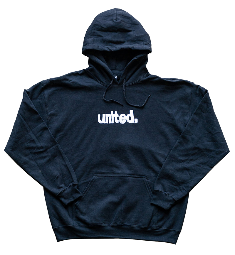 United Coastin Hooded Sweat Black/White United Coastin Hooded Sweat Black/White